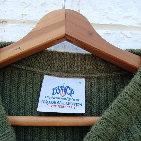Vintage DSCP Valor Collection Wool Sweater Green - Picture 4 of 7